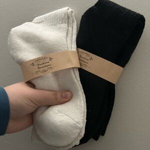 Black and White Wool Socks